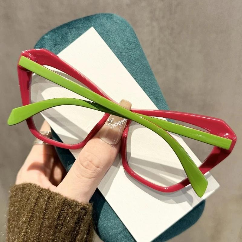 Colorful Oversize Reading Glasses Fashion Women Men Cat Eye Far Sight Eyeglasses Sunglasses Goggles with Diopter 0 To -4.0