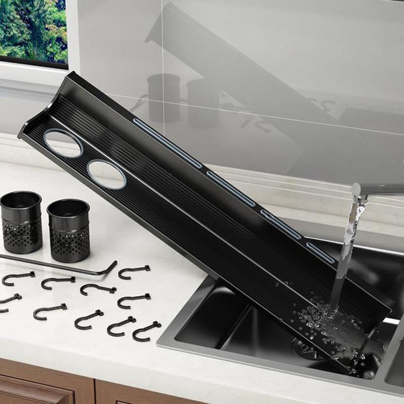 Kitchen Storage Shelf Wall-mounted Spice Racks Space Aluminum Multifunctional Storage Rack Kitchen Shelf Kitchen Organizer