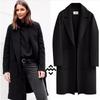 Womens Oversized Wool Blend Coat Longline Loose Fit Winter Outerwear Camel Black