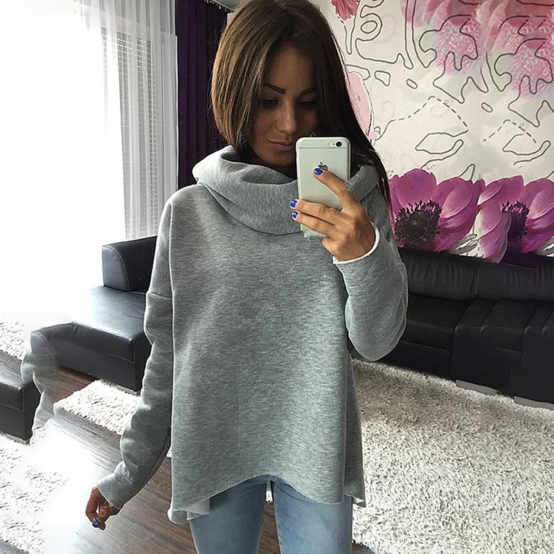 SCIONE свитер женский зимний теплый пуловер для отдыха нерегулярный высокий воротник шарф воротник футболка Топ