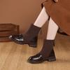 Retro Soft Leather Thick-soled Sock Boots, New Slim Boots, Short Boots and Women's Shoes