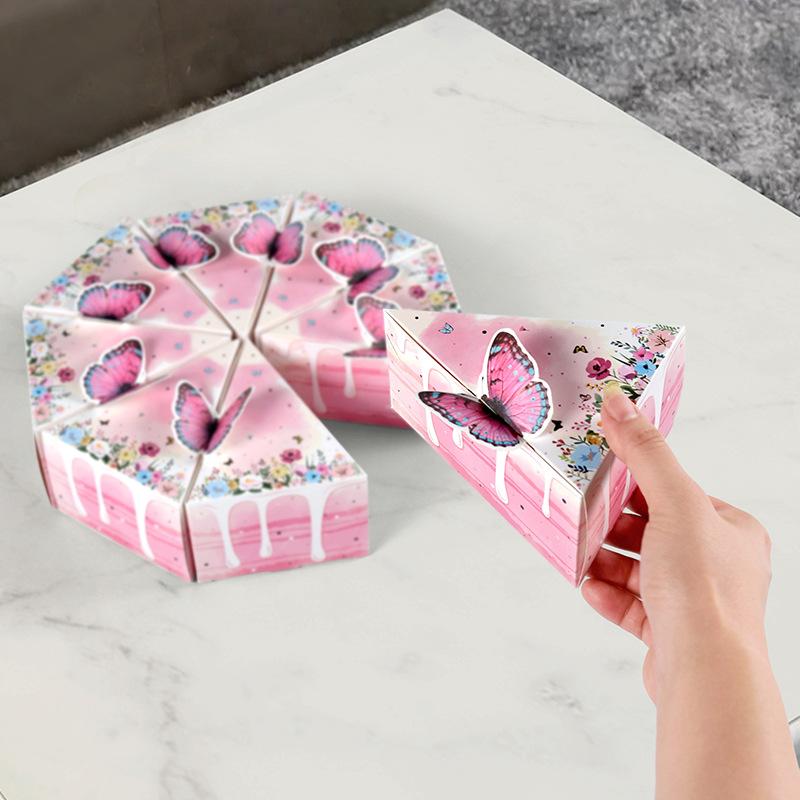 8/10 шт. Треугольные бумажные подарочные коробки в форме торта для печенья, конфет, подарков для детского праздника, угощений, упаковочные коробки для десертов на детский день рождения