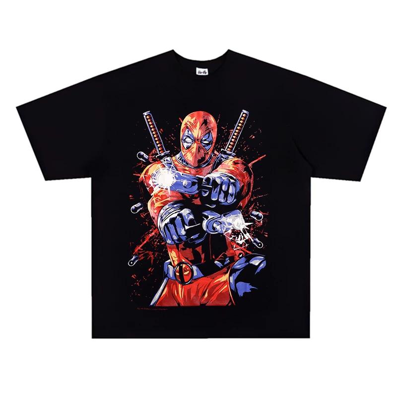 Deadpool Oversized Cotton TShirt Y2K Streetwear Retro Harajuku Punk Fashion Casual Short Sleeve Top for Men Women