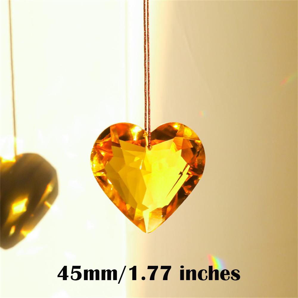 45mm Hanging Heart Suncatcher Prism Pendant Crafts for Home Office Garden Decoration Rainbow Maker Window Pendant 2025 Xmas Gift
