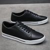 Hot Men's Casual Shoes Leather Sneakers Fashion White Black Male Vulcanized Shoes Non-slip Soft Men Shoes Lightweight Flat Shoe