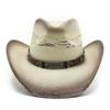 Hard Shell Ethnic Style Hand Woven Western Panama Cowboy Hat Knight Hat Beach Visor Sun Hat