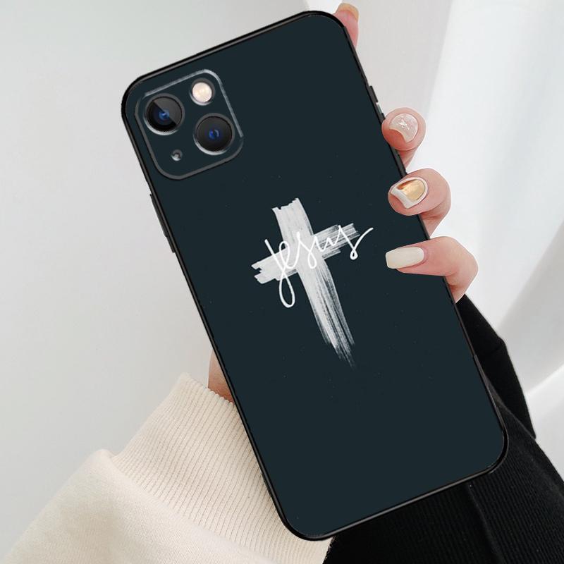 Чехол для телефона с крестом и стихом из Библии о Иисусе Христе для iPhone 17 Pro Max 16 15 11 13 12 14 Pro Max mini 15 16 Plus 16e 17 Air Cover