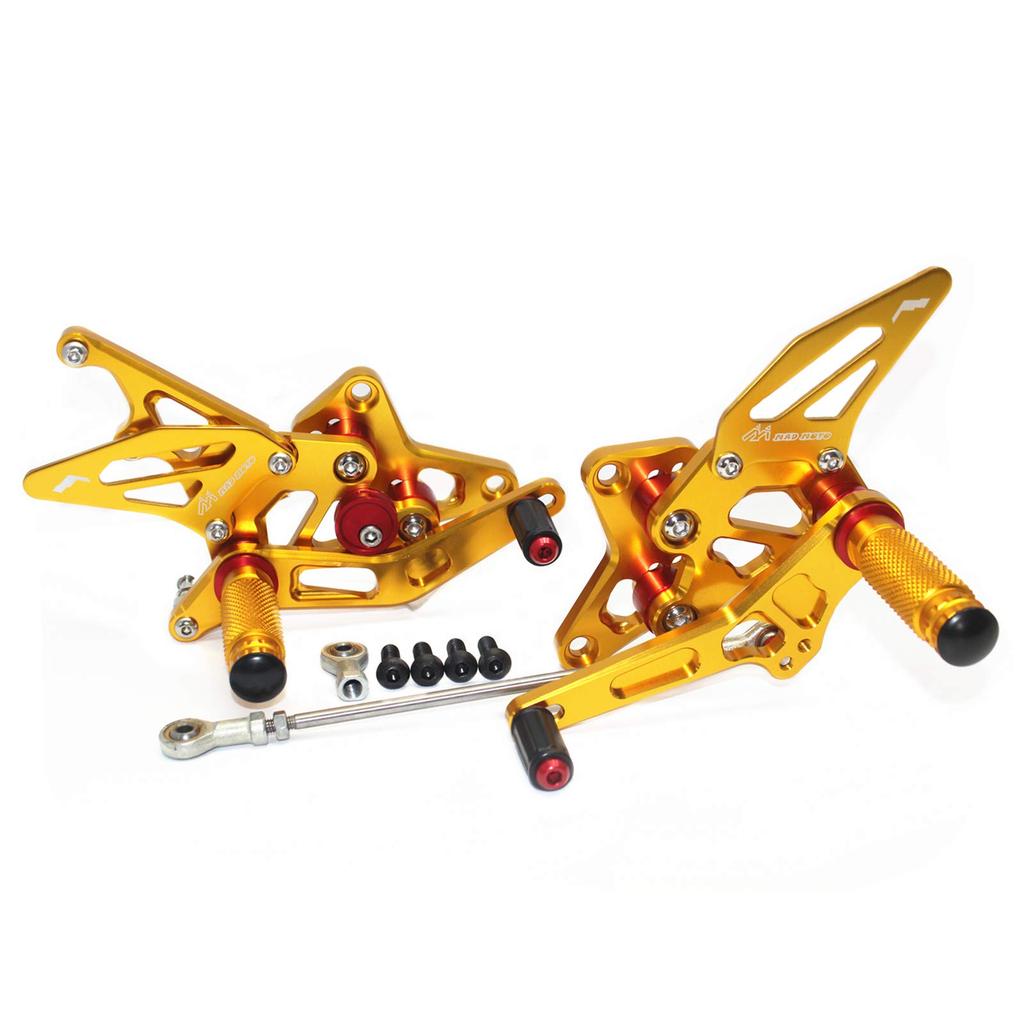 Подножка мотоцикла HAYABUSA регулируемая с ЧПУ задняя комплект совместимые модели Hayabusa GSX 1300R [SUKIRACING] GSX-1300R 1999-2007 2008-2017 (Золото)