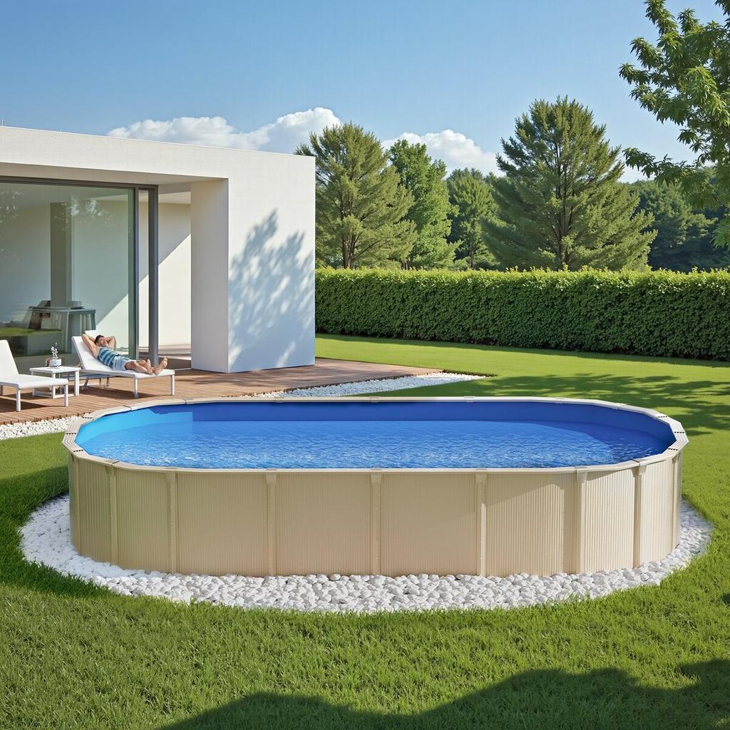 Oval Pool Liner 16.4x9.8ft Unibead Style Pool Liner 47in Wall Height