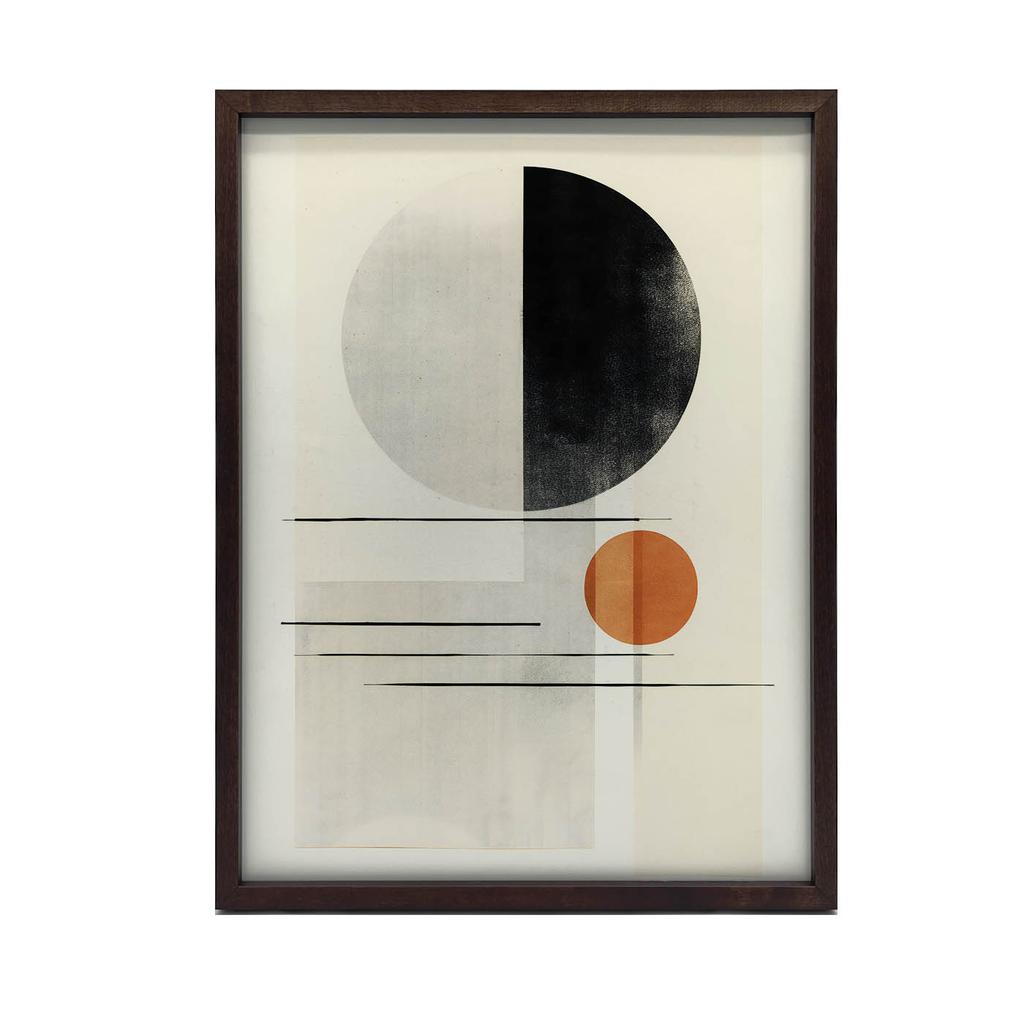 Geometryczna Abstrakcja Geometryczna Abstrakcja, 70X100 Cm, Rama Aluminiowa Czarna, Papier Matowy 230 Gsm