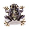 New 3 Colors Choose Rhinestone Frog Brooches for Women Vintage Fashion Animal Pin Cute Vivid Carton Style Jewelry