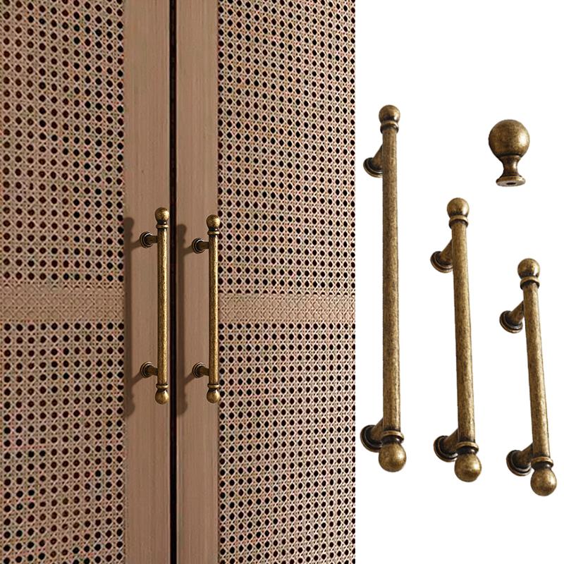 1 шт. Цельнолитые ручки-скобы из цинкового сплава, ручка из цинкового сплава, ручки для шкафа из античной бронзы, цельнолитые ручки-кнопки из цинка, античная латунь