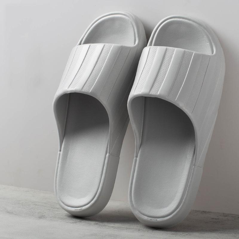 Летние полосатые модные тапочки для пар, женские и мужские домашние тапочки, легкие тапочки из ЭВА с толстой мягкой подошвой для использования в помещении и на открытом воздухе, противоскользящие тапочки для ванной комнаты