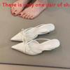 French Pointed Toe Mule Shoe With Slim Heel For Elegant Daily Wear