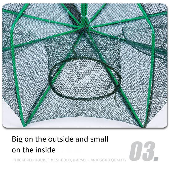 Foldable Fishing Bait Trap 6/8/10/12/16 Holes Heavy Duty Fine Mesh Portable Collapsible Shrimp Minnow Crawfish Catcher Trap Cast Trap Net Dip Cage