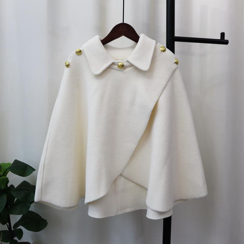 Осень и зима новый свободный темпераментный дизайн вязаное двустороннее нейлоновое пальто-накидка продвинутый смысл тонкая шаль женская