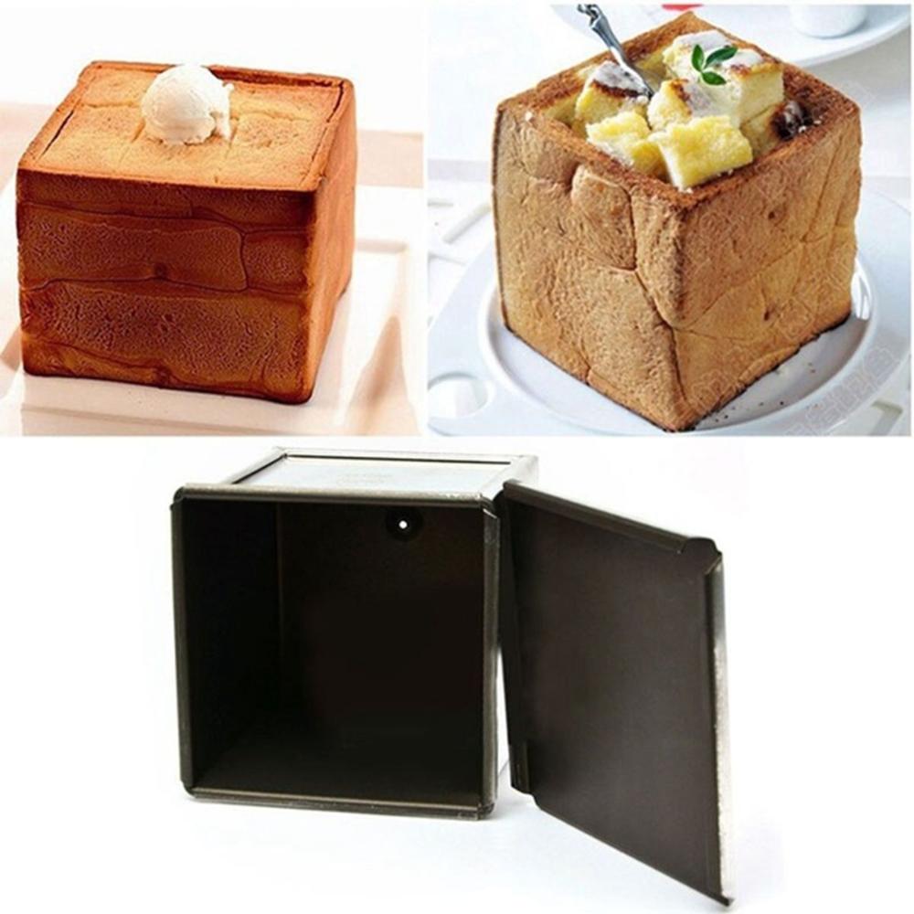 Mini Square Kitchen Cake Baking Tool Dessert Making Toast Box Loaf Pan With Lid Bread Mold