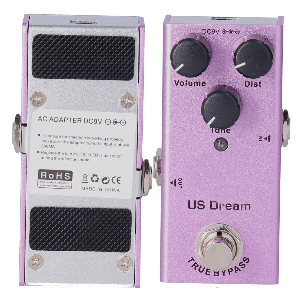 Педаль эффектов для электрогитары US Dream Distortion Mini True Bypass Фиолетовая DC 9V JDF‑4