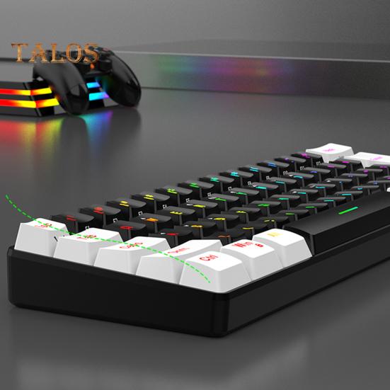 Проводная механическая игровая клавиатура с RGB-подсветкой, универсальная 61 клавиша, мини-проводная офисная клавиатура с мышкой