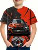 Модная футболка с рисунком гоночного автомобиля и 3D-принтом для мальчиков, повседневная легкая футболка с коротким рукавом и круглым вырезом, детская одежда на лето