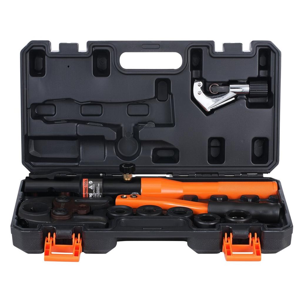 Copper Tube Fittings Crimping Tool with V12/15/18/22/28 Jaws 360° Rotate