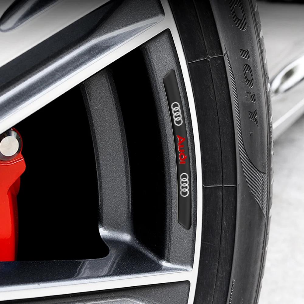 Для Audi RS3 4 шт. Алюминиевый значок автомобиля Декор дисков ступиц колес 3D наклейки Для Audi A8 A5 A6 C5 C6 C7 A7 A1 A3 A4 B5 B6 B7 B8 B9 D3 Q3 Q5 Q7 TT