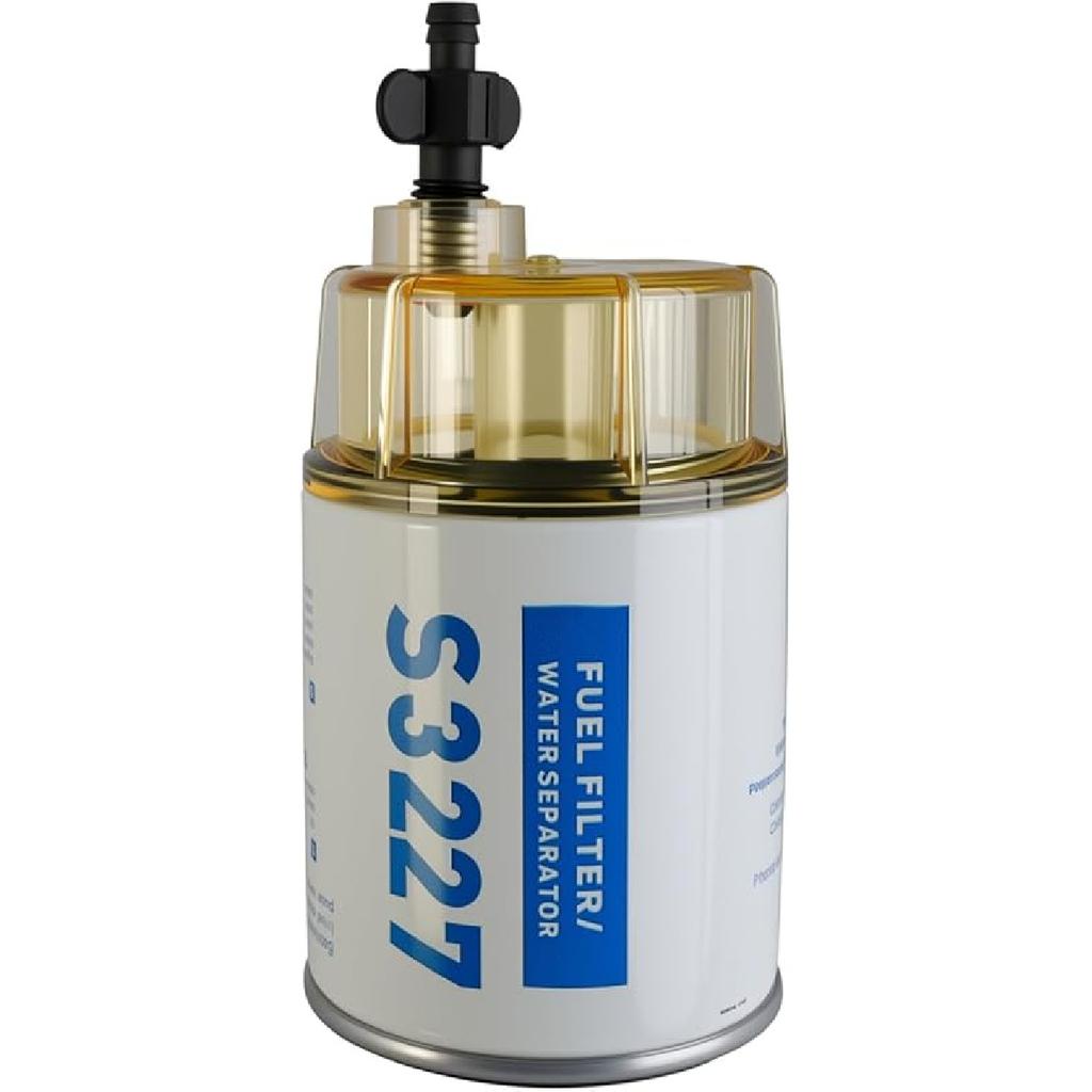 S3227 Fuel Filter Marine Fuel Water Separator With Clear Bowl Replacement For Marine Outboard Motor Mercury Replace# S3227 320R 490R-RAC-01 18-7948