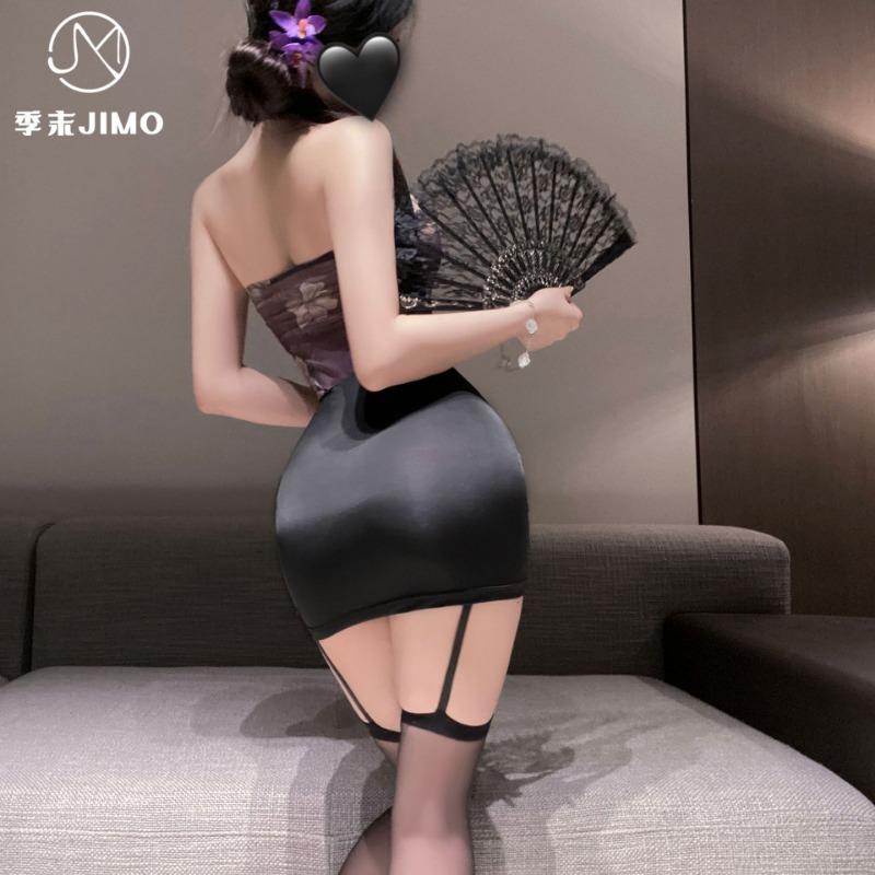 Сезон сексуального нижнего белья конец сексуальный ципао с открытой шеей ночной клуб острая девушка юбка на бедрах чистое желание