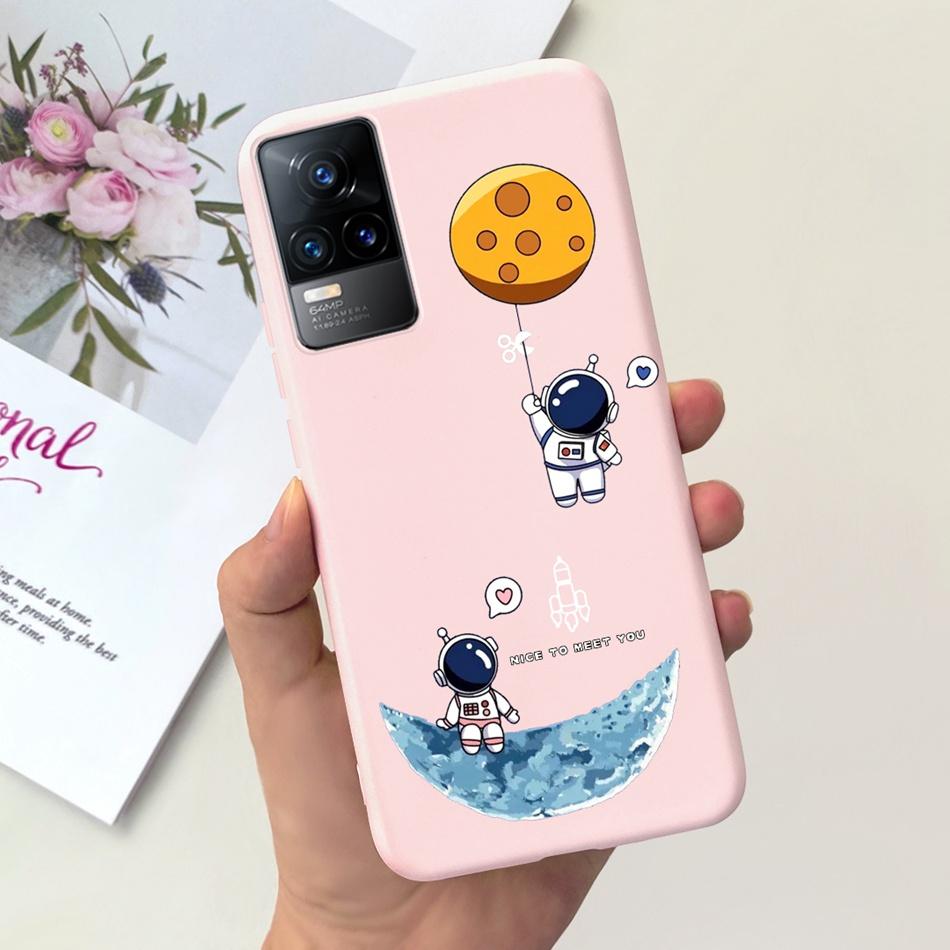 Чехол для Vivo V21e Чехол Vivo V21E 4G V 21E V2061 Милый Мультяшный Конфетный Цвет Мягкий Силиконовый ТПУ Задняя Крышка Телефона