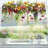 Flowers Spring Window Clings Removable Anti-Collision Window Stickers Waterproof Static Clings for Glass Window Door Decoration