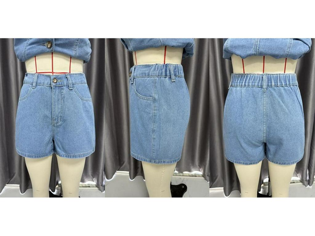 Spring/Summer 2025 European & American Fashion Sleeveless High Waist Loose Denim Shorts Set