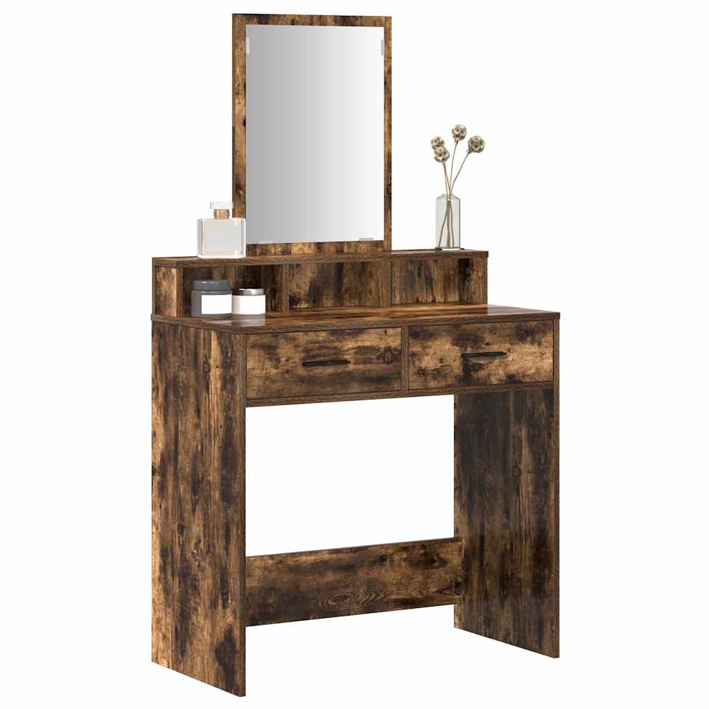 Makeup Table Smoked Oak 79 x 41 x 140 cm Engineered Wood