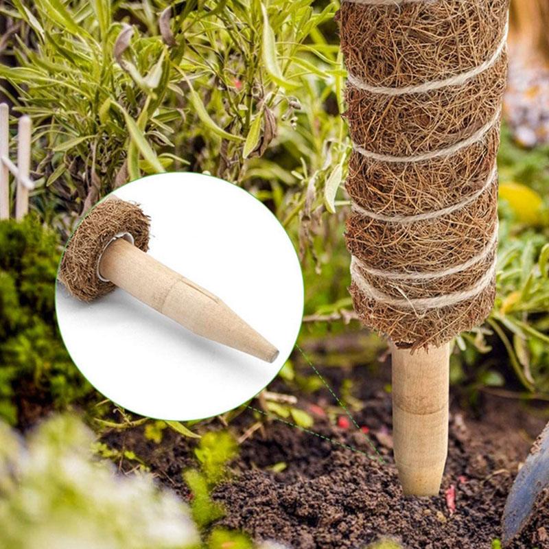 1pc Plant Vine Traction Climbing Post Natural Coconut Palm Rod Can Be Freely Combined with Splicing Garden Pillar