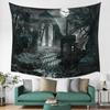 Halloween Gothic Architecture Horror Nights Black Wall Tapestry Cover Beach Towel Home Decor Hanging