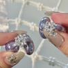 Блестящие Замороженные Цветочные Серьги Бесплатно Вращающийся Шарм Аксессуары Электроокрашенное Покрытие Надежное Крепление