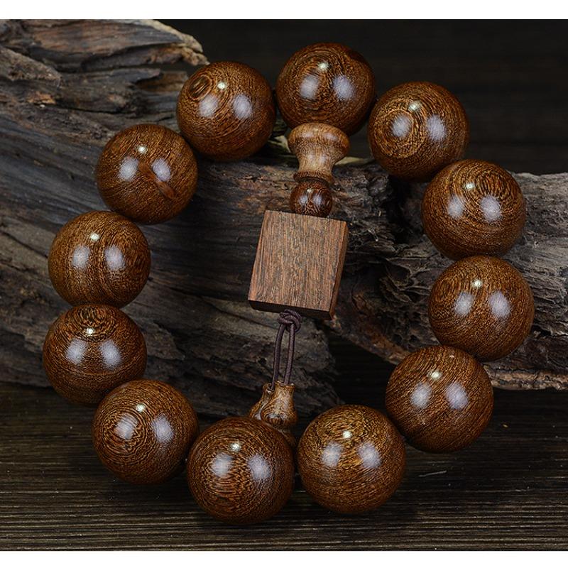 Браслет из золотистого сандала 2.0, браслет из старого материала с деревянными бусинами Будды для мужчин и женщин, парные украшения, сандаловые четки, культурные украшения для игры