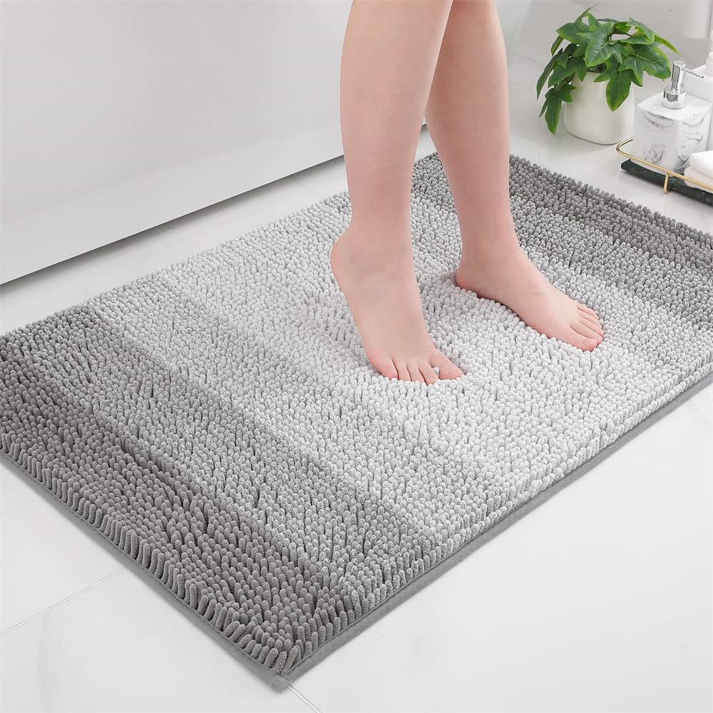 Olanly Super Absorbent Bathroom Rug Luxury Chenille Bath Mat Plush Non-slip Shower Mat Bathroom Carpet Welcome Deal Floor Mats