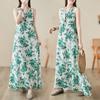 Летнее длинное платье с широкими рукавами и круглым вырезом, напечатанное платье для женщин, повседневные платья