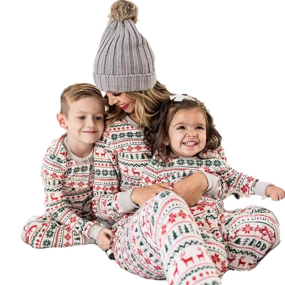Женская пижама с рождественским принтом, домашняя одежда, костюм, пижама для мамы