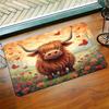 1Pcs Anti Fatigue Kitchen Rugs, Highland Cow  Print Waterproof Non-Slip Thick Cushioned Kitchen Mat Heavy Duty Comfort Standing Mat for Kitchen