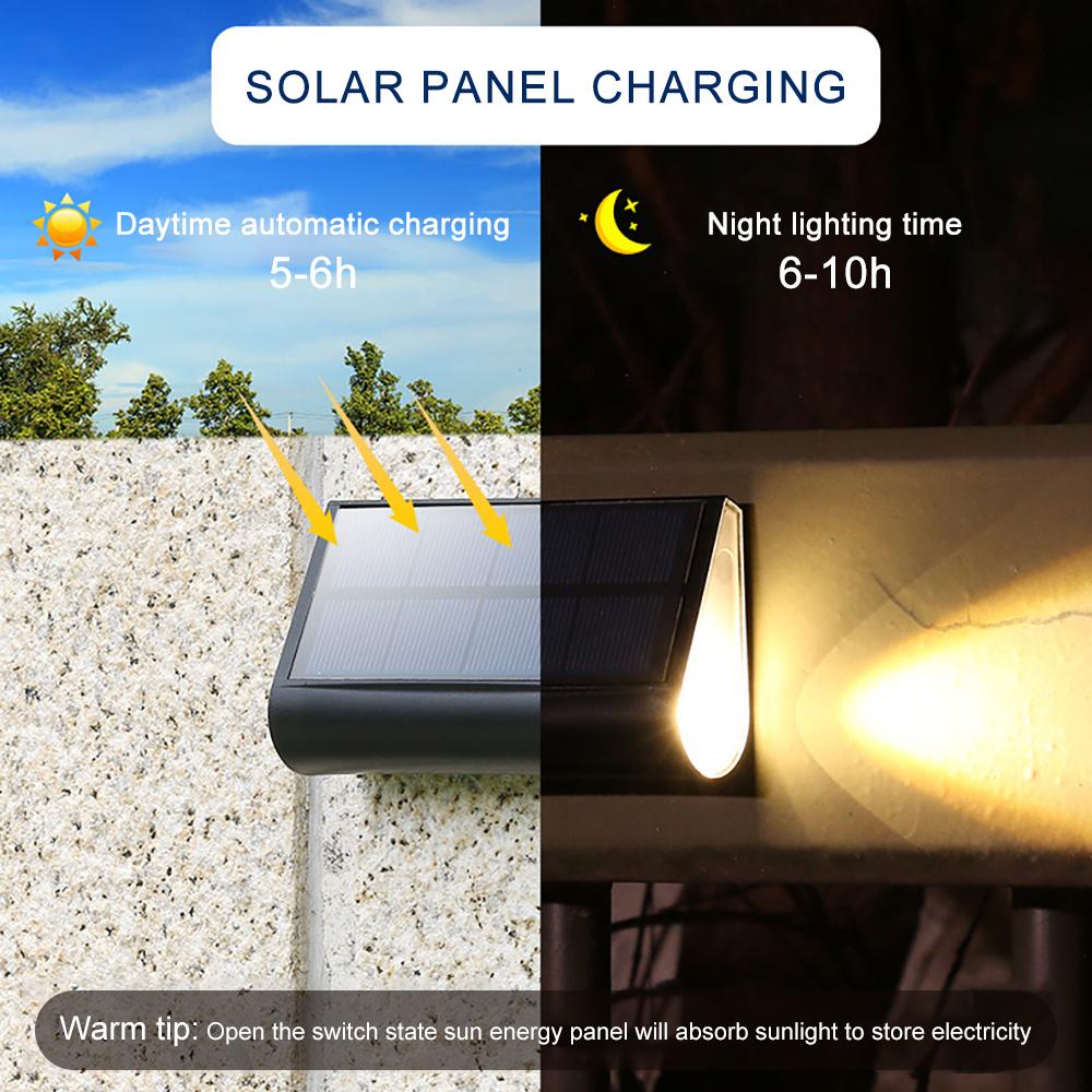2025 Outdoor Stair Lights Solar LED Step Lights Waterproof Solar Fence Pathway Lights Two Sided Luminescence Patio Garden Decor