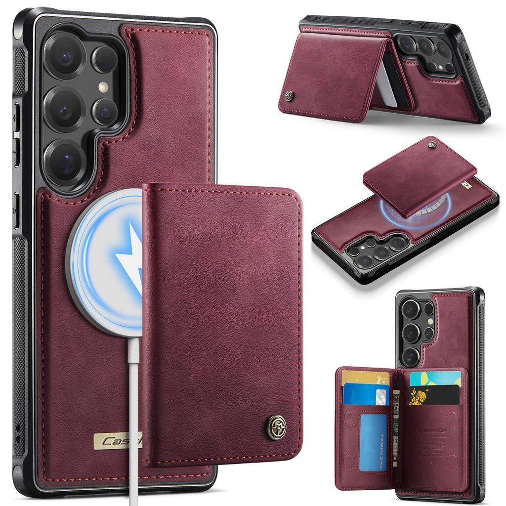 For Samsung Galaxy S25 Ultra Magnetic Case CASEME ME80 Series Leather PC TPU Phone Cover with Detachable Wallet
