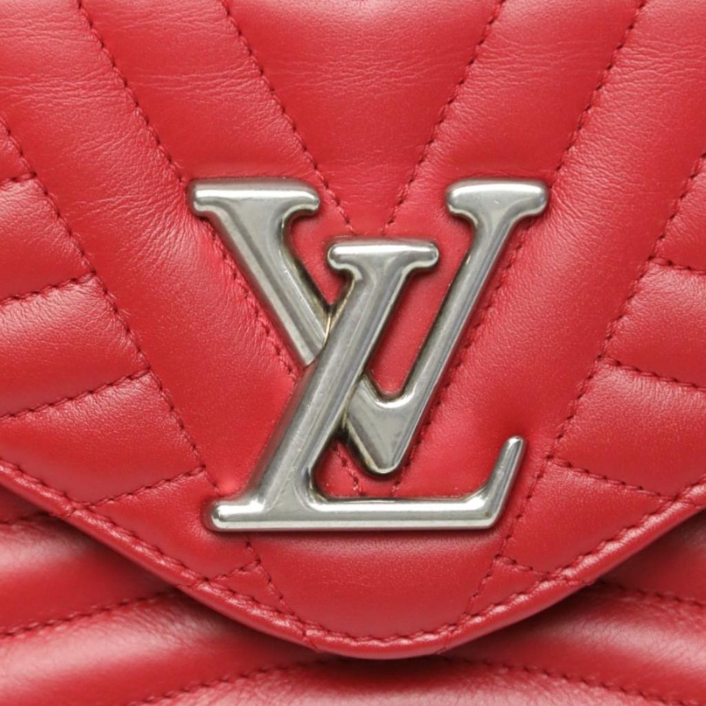 LOUIS VUITTON Chain tote New Wave Shoulder Bag leather Red Women M51930 Used