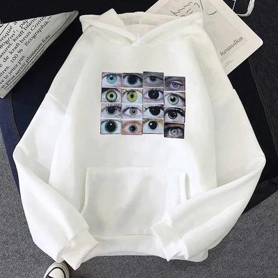 Забавные глаза принтованные толстовки топы Y2K эстетика толстовка Harajuku винтажная уличная одежда осень женщины повседневные пуловеры толстовки унисекс
