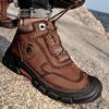 Genuine Leather Men Shoes High Quality Handmade Hiking Shoes Outdoor Non-slip Sneakers Winter Warm Men Boots Trend Vintage Boots