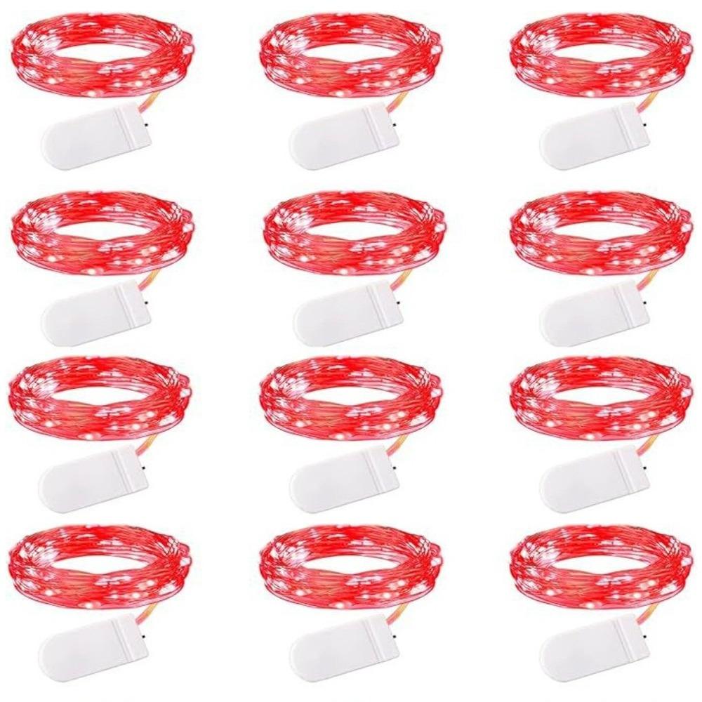 12 Packs 2M Copper Wire String Lights Waterproof Festival Decorative Light  Indoor Room