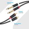 1/4inch to 2RCA Sound Cable 6.35mm to Double 2RCA Insert Cable Y Splitter Cable Bidirectional Interconnection