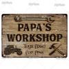 Металлическая табличка Папин гараж Жестяная табличка Винтажный декор Украшение комнаты Металлическая плакетка Мужская пещера Бар Знак Постер Домашний декор На заказ