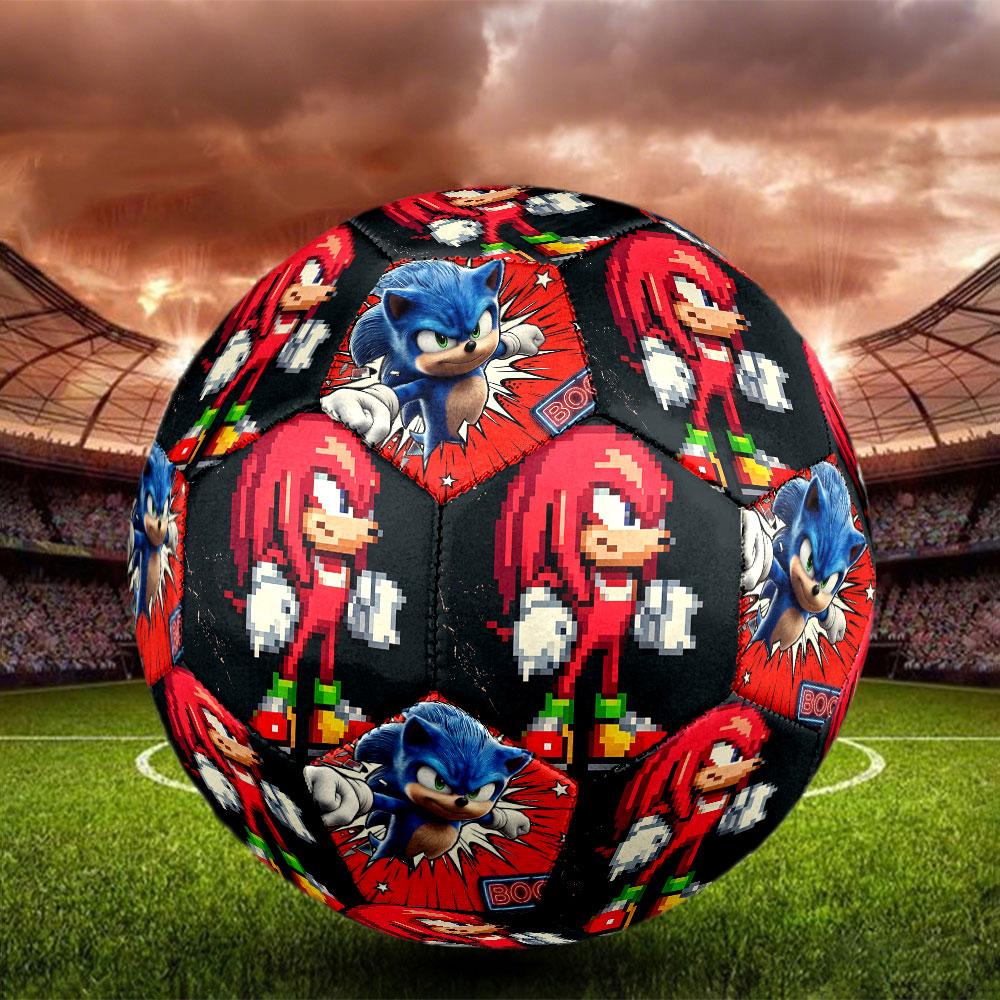 1pc Sonic the Hedgehog Soccer Ball Size 5 Indoor Soccer Ball Fashion Colorful Backyard Game - Great For Sports Fans Gift HE41