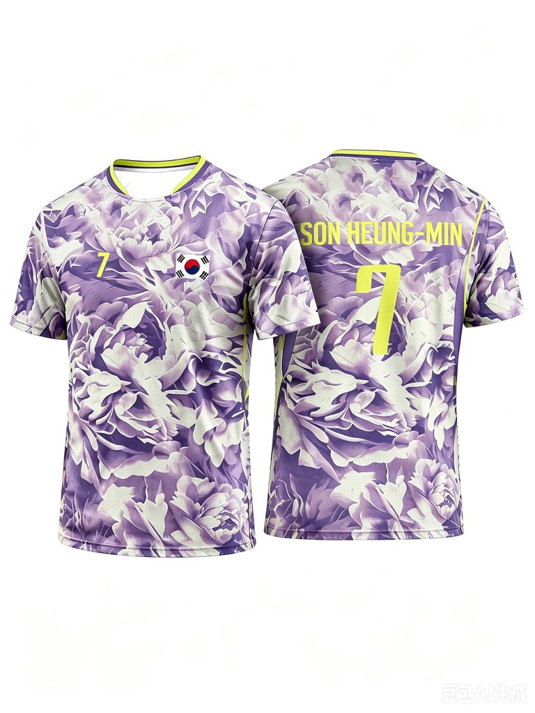 Summer Korean Football Sports T-shirt 3D Printing Design Summer Short Sleeved Top Men's Casual Breathable Round Neck Clothing